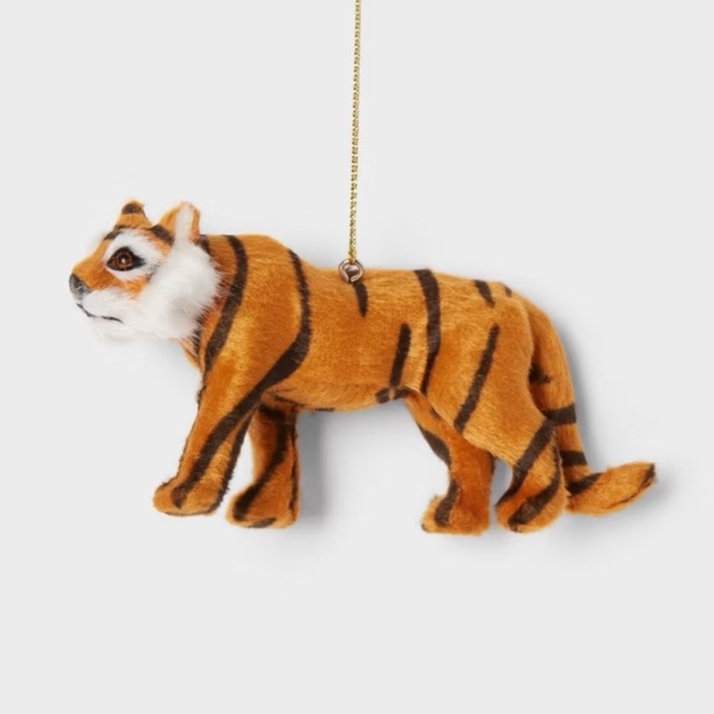 Faux Fur Tiger Christmas Tree Ornament nwt